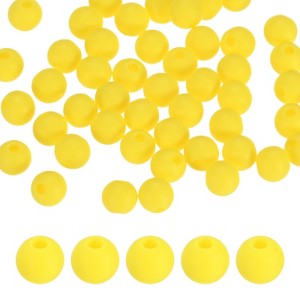 Unique Bargains Round Loose Rubber Beads Craft Smooth Ball Small Hole for DIY Crafts 50 Pcs - 1 of 4