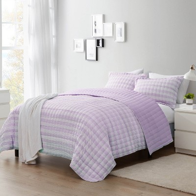 3 Piece Prewashed Checkered Plaid Embroidered Vintage Soft Quilt Set by Sweet Home Collection®