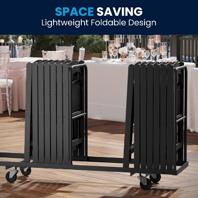Black Resin Armless Folding Chair with Cushions - 2 Pack