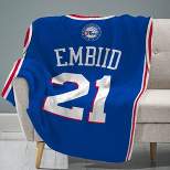 Sleep Squad Philadelphia 76ers Joel Embiid 60 x 80 Raschel Plush Jersey Blanket