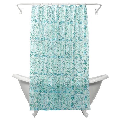 Morocco PEVA Geometric Shower Curtain Blue - India Ink