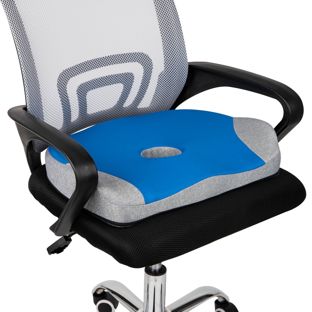 Photos - Accessory Mind Reader Harmony Collection Ergonomic Seat Cushion Blue and Gray