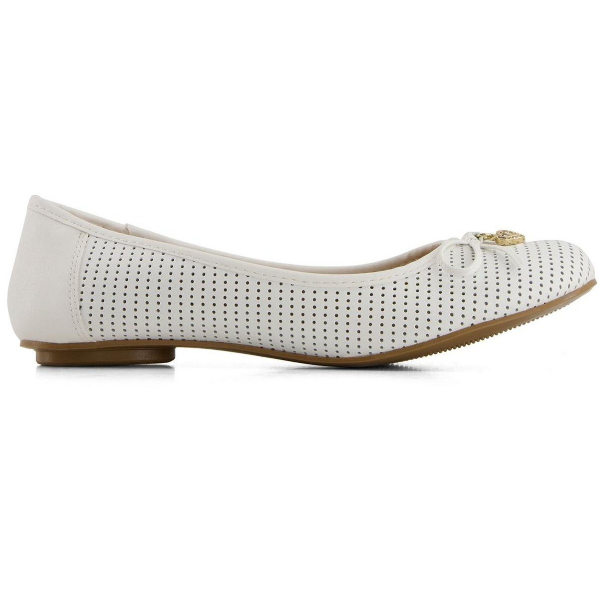 Обувь Andrea Women's Laser Cut Pattern Ballerinas 69431 White 6 — фото 3