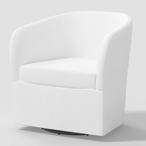 Rhea Swivel Chair In Velvet White - Threshold™ : Target