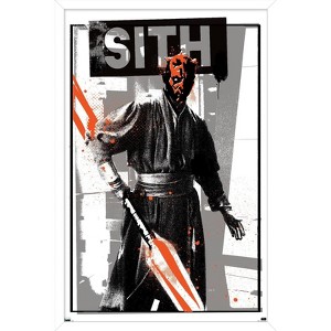 Trends International Star Wars: The Phantom Menace - Darth Maul Glitch Framed Wall Poster Prints - 1 of 4