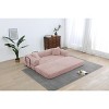 Dolonm 77.9 in. Corduroy Convertible Sleeper Sofa Bed -Foldable 3-Seat Couch with Fixed Frame & Cylindrical Pillow for Living Room, Bedroom - 4 of 4