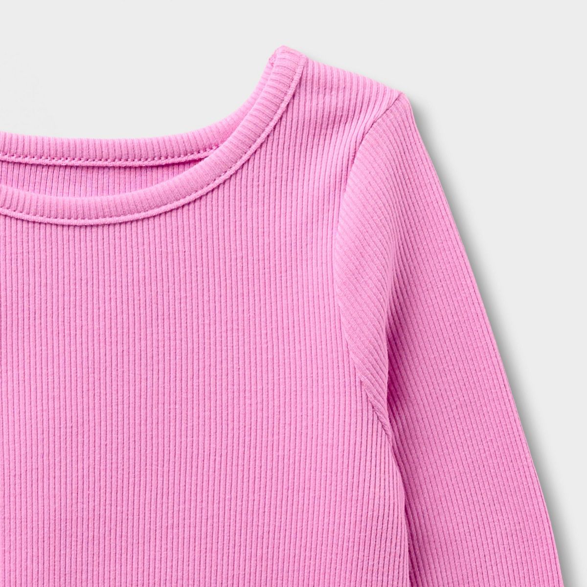 Baby and Toddler Girls' Solid Ribbed Scallop Hem Long Sleeve T-Shirt - Cat & Jack™ - thumbnail 9