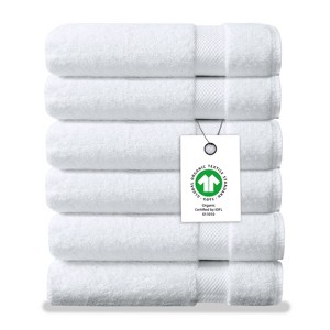Delara 100% Organic Cotton Soft, Quick Dry & Ultra-Absorbent Wash Cloth (Pack of 6) - 1 of 4