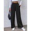 Clearlove High Waisted Work Pants for Women Business Casual Outfits Straight Office Wide Leg Pants with Pockets - 4 of 4