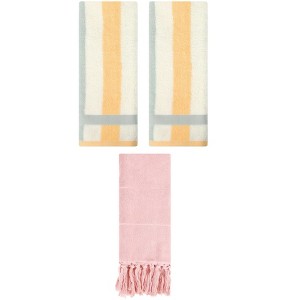 REGALWOVEN 3 Packs Cotton Absorbent Soft Decorative Bathroom Hand Towel for Kitchen - 1 of 4