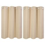 PiccoCasa Window Rod Pocket Valance Thermal Insulated Curtain Panels 2Pcs