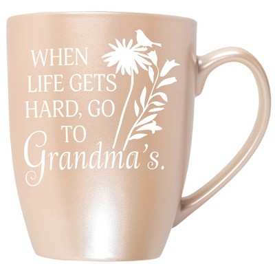 Elanze Designs When Life Gets Hard, Go To Grandma'S Precious Pearl 10 ounce New Bone China Coffee Cup Mug