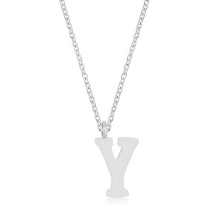 Slickblue Personalized Stainless Steel Initial Necklace, 16" Chain with 2" Extender, Rose Gold/Silver, Choose Letter I-Z - 1 of 3
