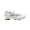 Josmo Girls' Dress Shoes - White Flower Mary Jane Shoe with Low Heels for Wedding Party (Little Kid) - 2 of 4