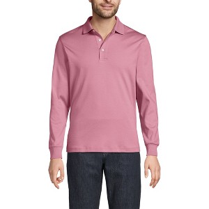 Lands' End Men's Long Sleeve Cotton Supima Polo Shirt - 1 of 3