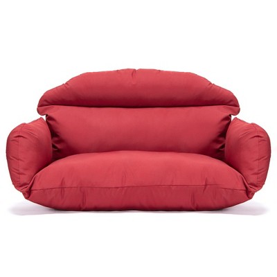 LeisureMod 2 Person Hanging Swing Chair Cushion Modern Soft Breathable Cotton Removable Zipper Cover, Machine Washable Cushions