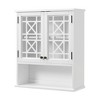 27"x29" Derby Wall Mounted Bath Storage Cabinet with Glass Doors and Shelf White - Alaterre Furniture: Hardwood Over Toilet Organizer - 4 of 4