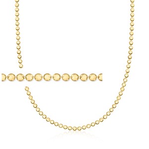 Pure Collection by Ross-Simons Italian 18kt Gold Vermeil Flat-Bead Necklace - 1 of 4