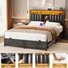 Aheaplus Platform Beds with Upholstered Headboard, Charge Station, and LED Lights - 4 of 4