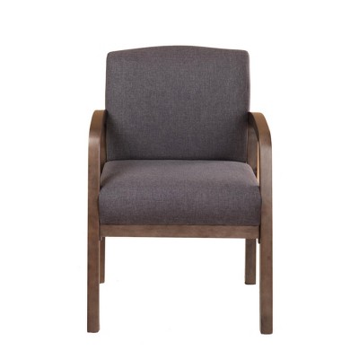 Slate Grey Driftwood Base Guest Chair in Commercial Linen