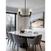 YANSUN 4-Light Black Chandelier with Adjustable Height featuring Elegant Glass Shades suitable for Dining Room Kitchen Foyer - 2 of 4