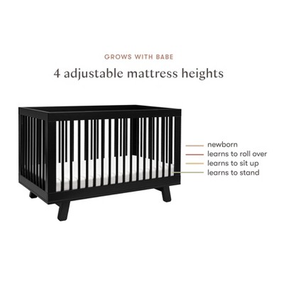 Hudson Black 3-in-1 Convertible Crib with Toddler Rail