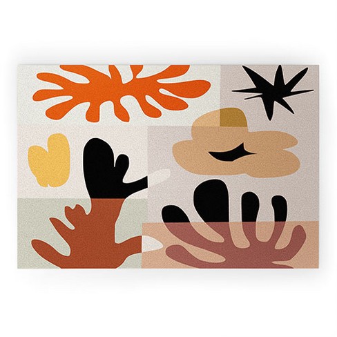 Nadja Modern Abstract Shapes 1 Small Welcome Mat - society6