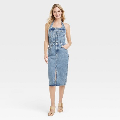 Women's Denim Midi Dress - Universal Thread™ Medium Wash 0