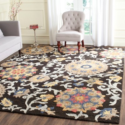 Handmade Charcoal Multi Wool Tufted Round Area Rug