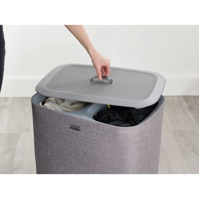 Gray Plastic Kids Laundry Sorter with Lid