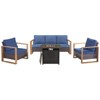 Buenhomino Patio Rattan Furniture Set 4-Piece Outdoor PE Wicker Conversation Set with 50,000BTU Fire Pit Table - 2 of 4