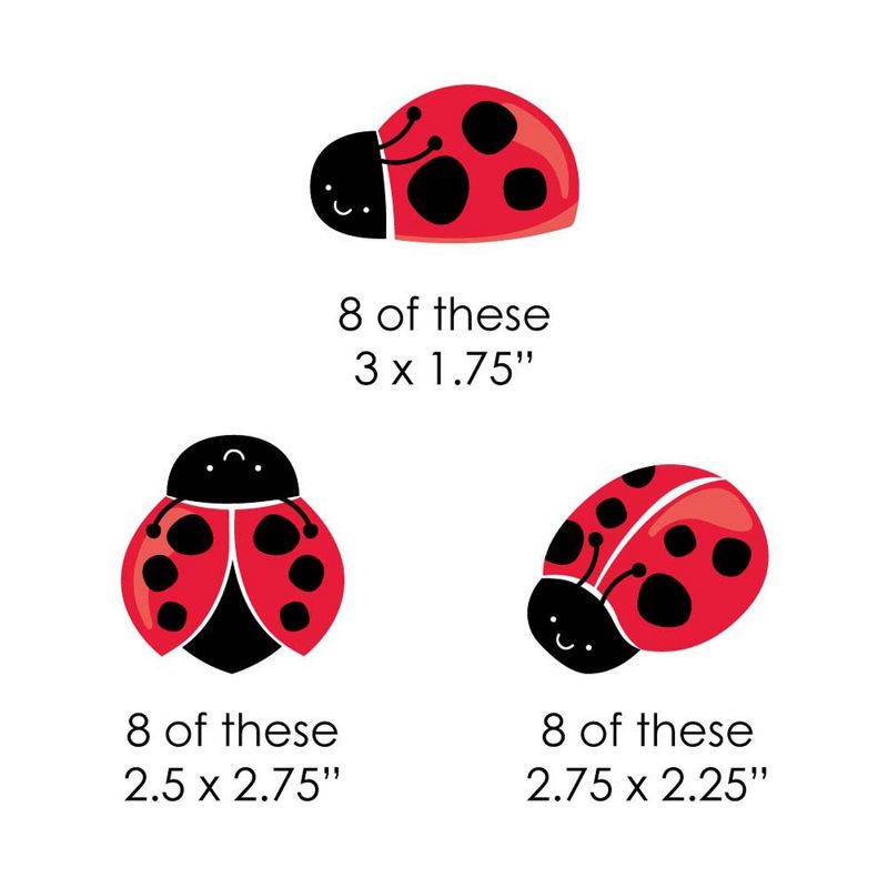 Big Dot of Happiness Happy Little Ladybug - DIY Shaped Baby Shower or Birthday Party Cut-Outs - 24 Count, 3 of 9