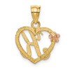 Black Bow Jewelry 14k Two Tone Gold Grace Collection 15mm Heart Initial K Pendant - 3 of 4