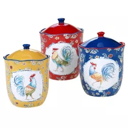 3pc Earthenware Morning Bloom Canister Set - Certified International
