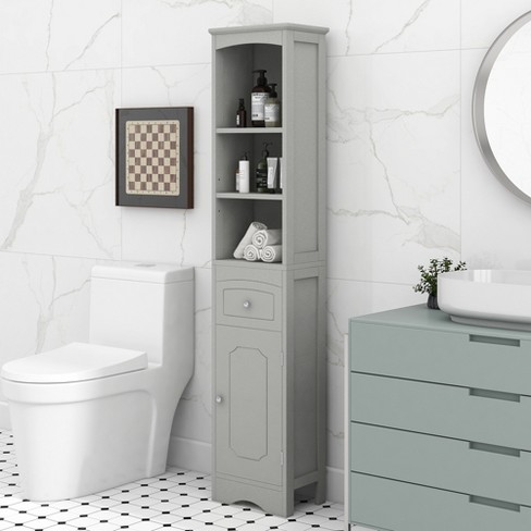 Freestanding Bathroom Storage Cabinet with Mirror