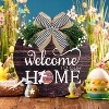 Interchangeable Welcome Sign with Round Wood Wreath - Farmhouse Seasonal Decor for Front Door & Porch, Ideal for Holidays & Housewarming - 3 of 4