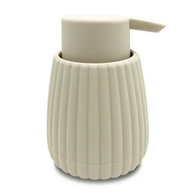 LunaLulinlk Rubberized Plastic Ribbed Soap Pump, Soap Dispensers Beige