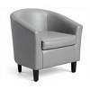 Accent Chairs Faux Leather Barrel Chairs Club Armchairs with Soft Seat for Living Room Bedroom Reading Waiting Room - 3 of 3
