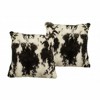 HomeRoots Set of Two 18" Black and White Rabbit Natural Fur Throw Pillow - 4 of 4