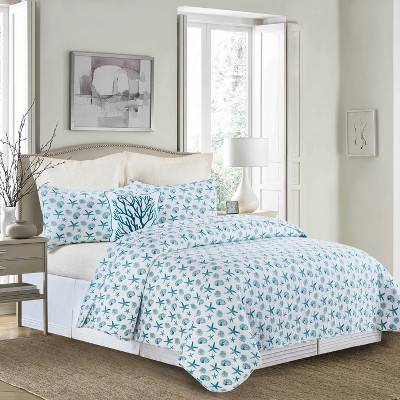 C&F Home Maris Coastal Beach Cotton Quilt Set   - Reversible and Machine Washable