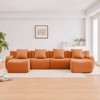 Aukfa Modular Teddy Fabric Sofa,Convertible Modular Sectional Sofa Set , 4-Seats with 1/2 Ottoman Soft Boneless Design for Living Room - 3 of 4