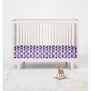 Bacati - Ikat Purple Dots Muslin 100 percent Cotton Universal Baby US Standard Crib or Toddler Bed Fitted Sheet - 4 of 4