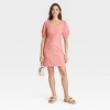 Women's Linen Short Sleeve Mini Sundress - A New Day™ - 3 of 3