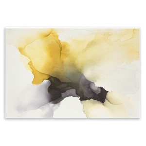 Stupell Industries Futuristic Yellow Cloud Abstraction Fluid Shape Distortion Wall Plaque Art - 1 of 4