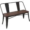 Erommy 42in Dining Bench, Entryway Bench with Back, Farmhouse Metal Dining Bench, Industrial Mid-Century 3 Person Rustic Spindle Bench - 2 of 2