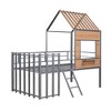 YOOCOZZ Kids’ Metal Twin Size Metal House Bed & Loft Bed with Roof and Window - 3 of 4