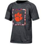 NCAA Clemson Tigers Boys' Gray Poly Pixel T-Shirt