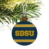 South Dakota State University Stripes Mini Small Tiny Wood Christmas Tree Holiday Ornament - 3 of 4
