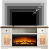 Vipbear Fireplace TV Stand Storage Cabinet for 80 Inch TV, Farmhouse Entertainment Center with 36" Fireplace & LED Lights - 2 of 4