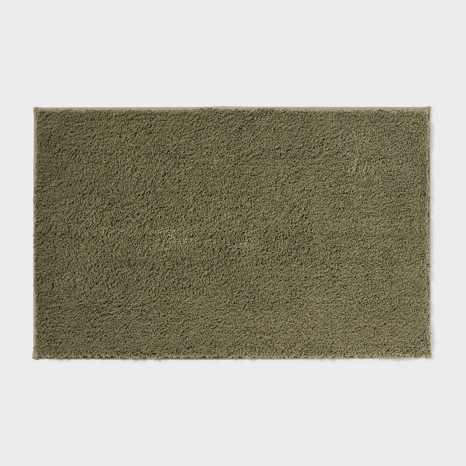 24"x38" Performance Plus Plush Non-Skid Bath Rug Moss Green- Threshold™